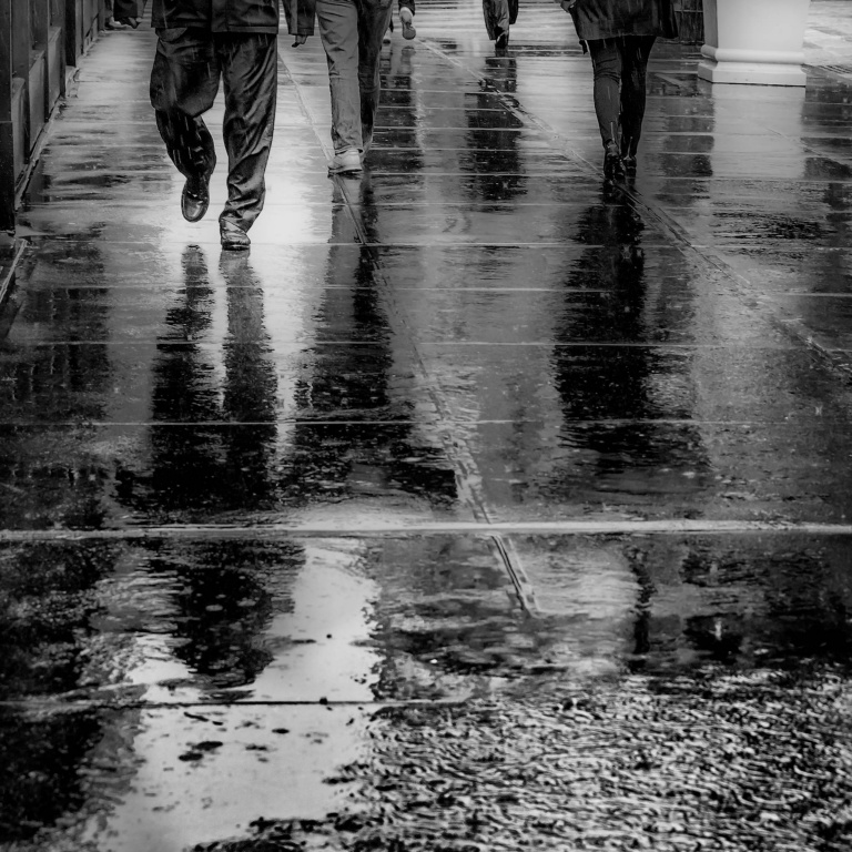 Sidewalk in the Rain
